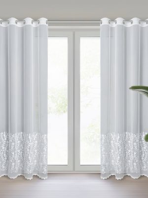 Firana gotowa INGA na przelotkach - kolor biały