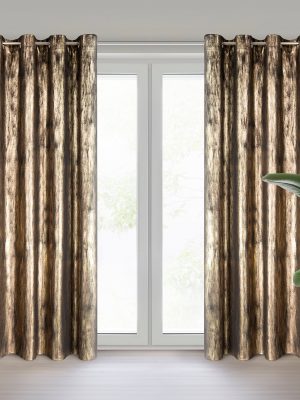 Zasłona gotowa EMILA na przelotkach - kolor czarno-szampański