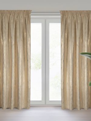 Zasłona gotowa EMILA na taśmie - kolor szampański