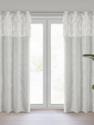 Zasłona gotowa AGIS na przelotkach - kolor biały