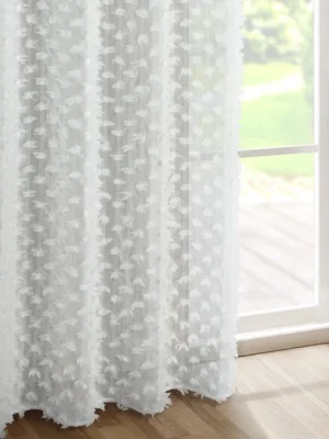 Zasłona gotowa AURELIA na przelotkach z materiału transparentnego - biała