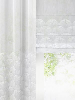 Tkanina firanowa RABI 3 BATYST 1 PAS na metry - kolor biało-srebrny