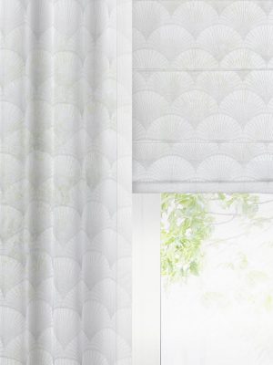 Tkanina firanowa RABI 3 BATYST PO CAŁOŚCI na metry - kolor biało-srebrny