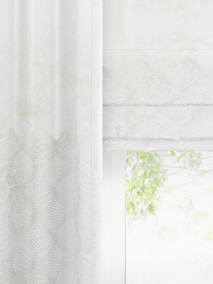 Tkanina firanowa RABI 6 BATYST 1 PAS na metry – kolor biało-srebrny