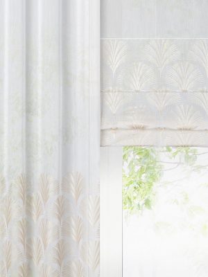 Tkanina firanowa RABI 8 BATYST 1 PAS na metry – kolor biało-złoty