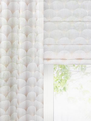 Tkanina firanowa RABI 3 BATYST PO CAŁOŚCI na metry – kolor biało-złoty