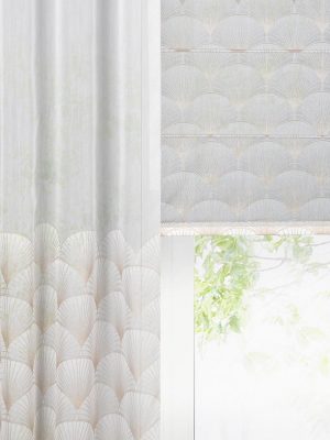 Tkanina firanowa RABI 3 BATYST 1 PAS na metry - kolor biało-złoty