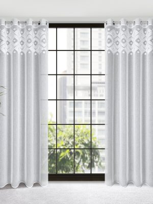 Zasłona gotowa transparentna ESTERA na przelotkach - kolor biały