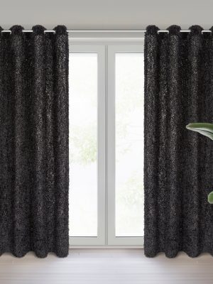 Zasłona gotowa MARION na przelotkach - kolor czarny