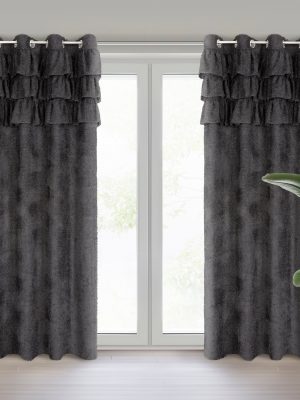 Zasłona gotowa AGIS na przelotkach - kolor czarny