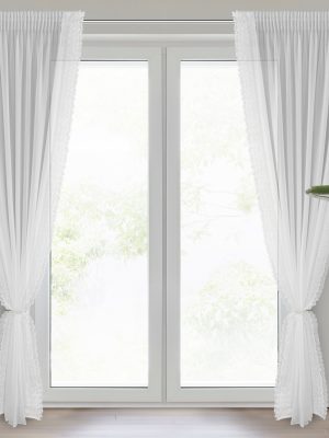 Firana gotowa LUISA na taśmie - kolor biały