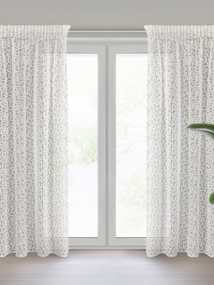 Firana gotowa DAISY na taśmie - kolor biały