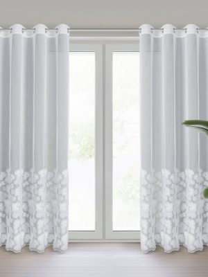 Firana gotowa JASMIN na przelotkach - kolor biały