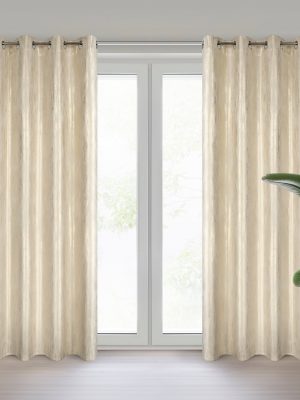 Zasłona gotowa EMILA na przelotkach - kolor kremowo-szampański