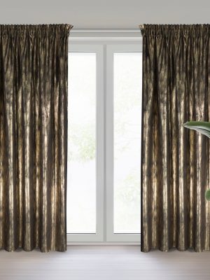 Zasłona gotowa EMILA na taśmie - kolor czarno-szampański