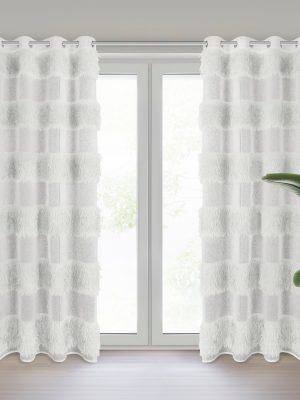 Firana gotowa MARGARET na przelotkach - kolor kremowy